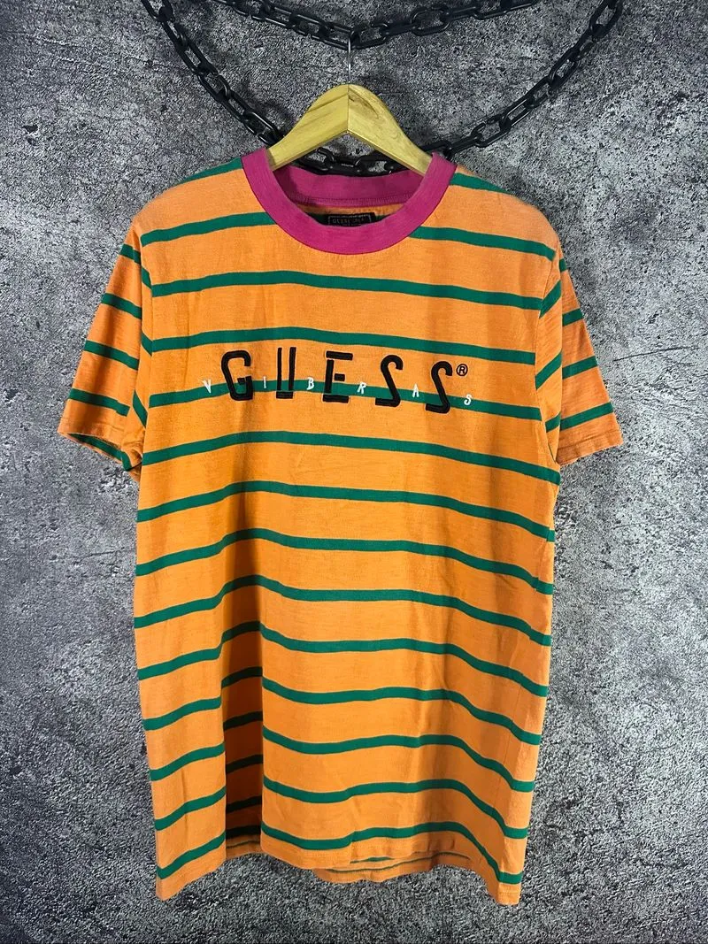 Vintage Guess x JBalvin Stripe Tshirt photo 1