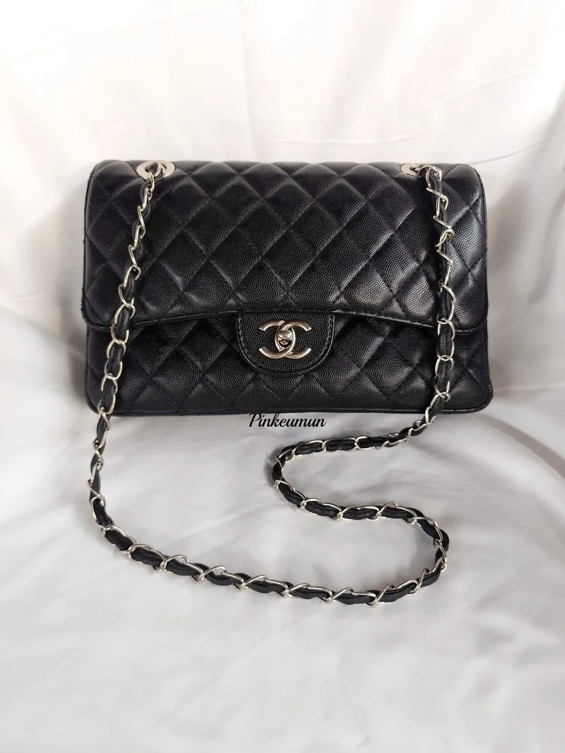 CHANEL DOUBLE FLAP CLASSIC BLACK CAVIAR MEDIUM (NETT)  photo 1
