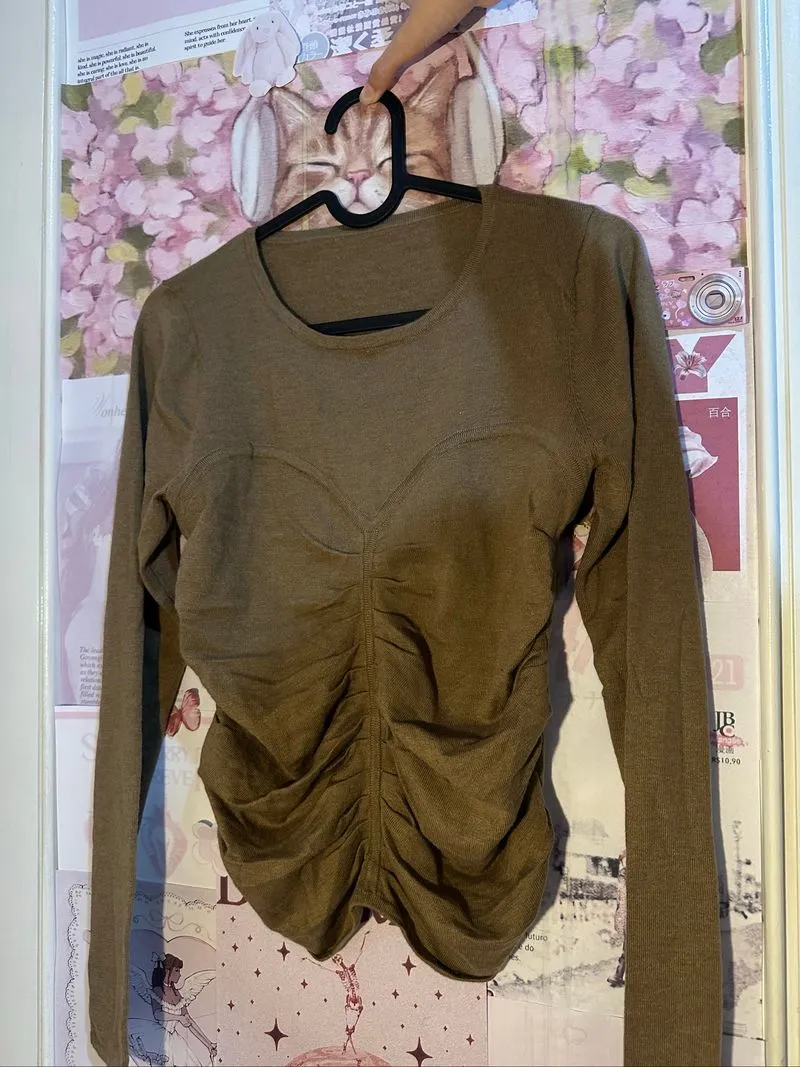 Brown long sleeve top, size S to M photo 1