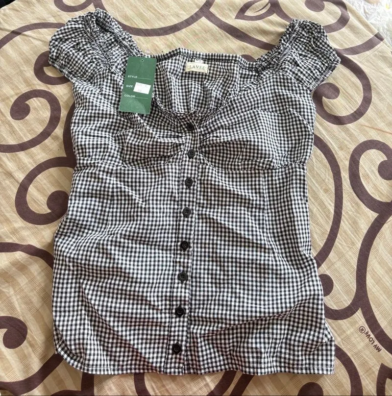 Top Y2K lengan pendek from lavee photo 1