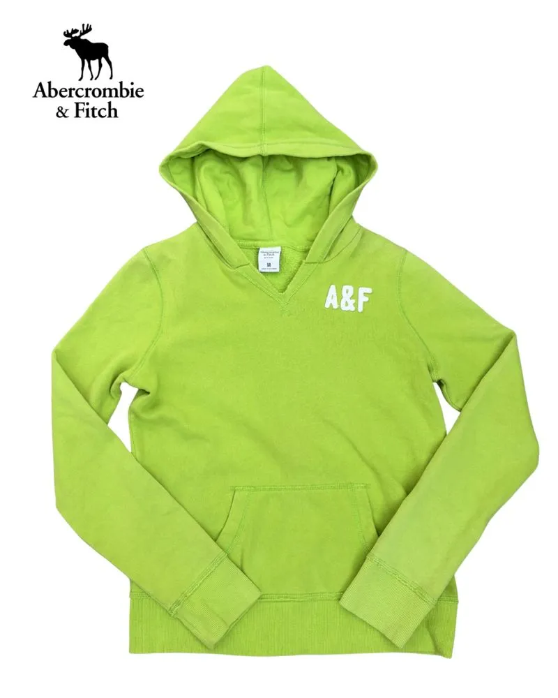 Aberchrombie & Fitch Lime Green Pull Over Long Sleeve Hooded photo 1