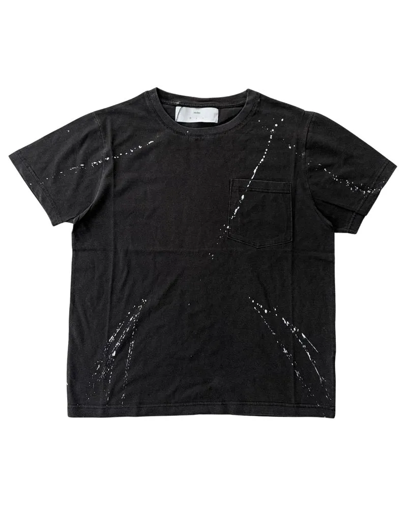 Hotel Official Black Fitted Pocket Tee Paint Splatter photo 1