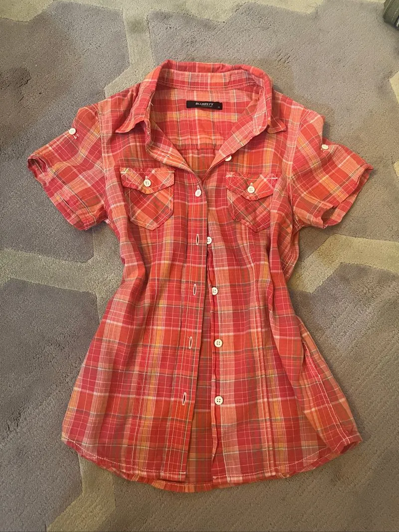 shortsleeve button up tartan shirt photo 1