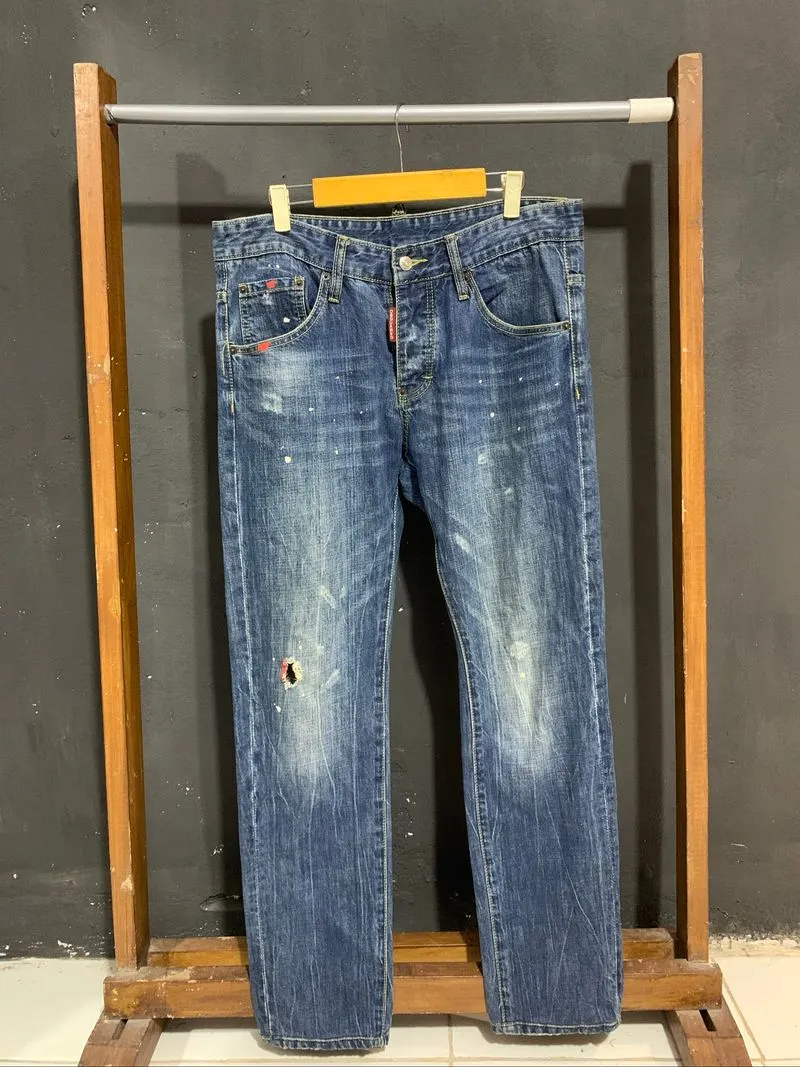DSQUARED2 DISTRESSED RIP BLUE JEANS ITALY photo 1