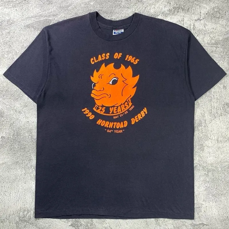 Vintage T-shirt Pria navy photo 1