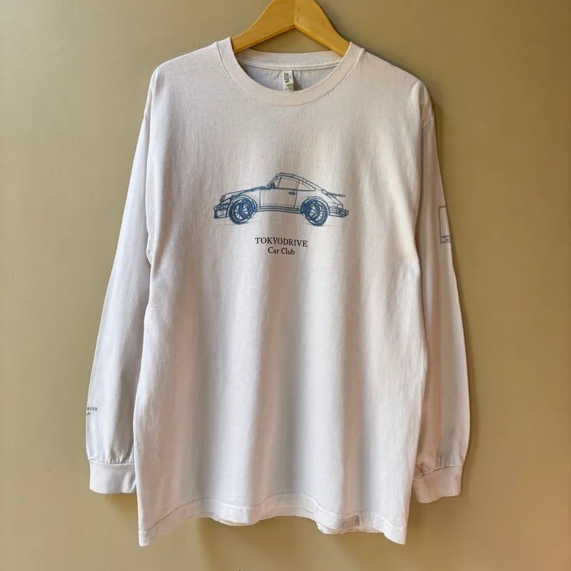 Tokyo Drive Car Club White Long Sleeve Tee  photo 1