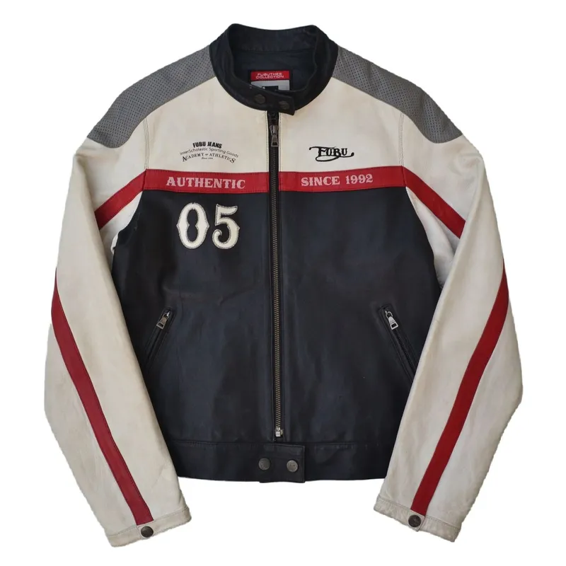 Avant Garde Sportswear Leather jacket Pria tan black photo 1