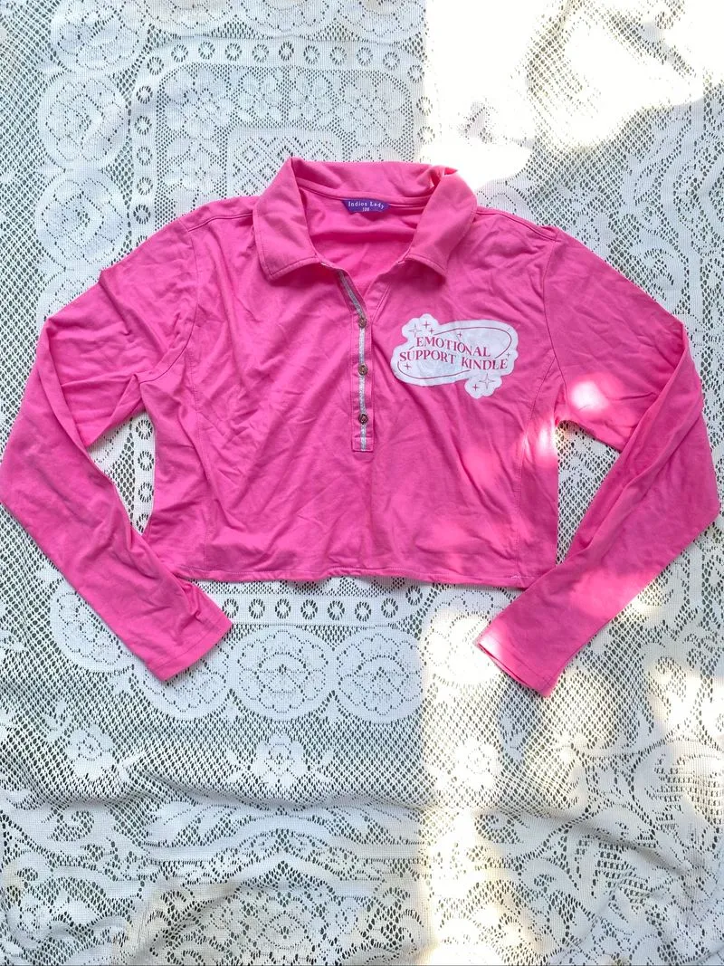 y2k pink crop top photo 1