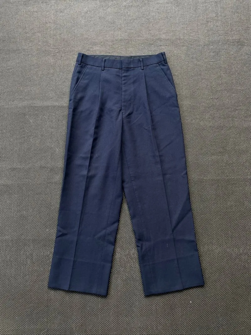 Celana japanese tailored navy pleated trousers  photo 1