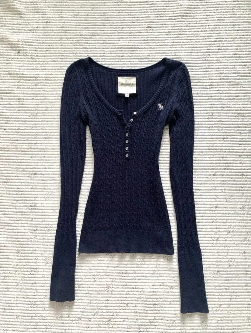 Abercrombie navy henley photo 1