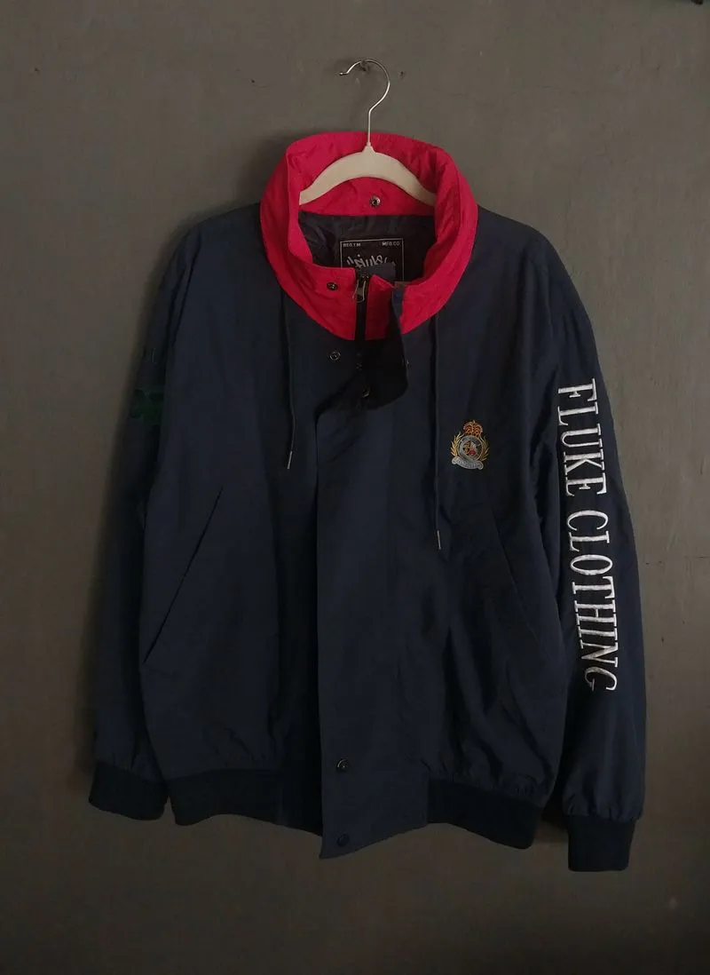 Streetwear Windbreaker Pria navy red photo 1