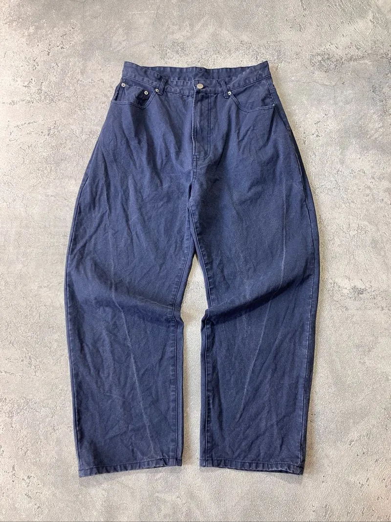 Partimento blue washed baggy canvas pants photo 1