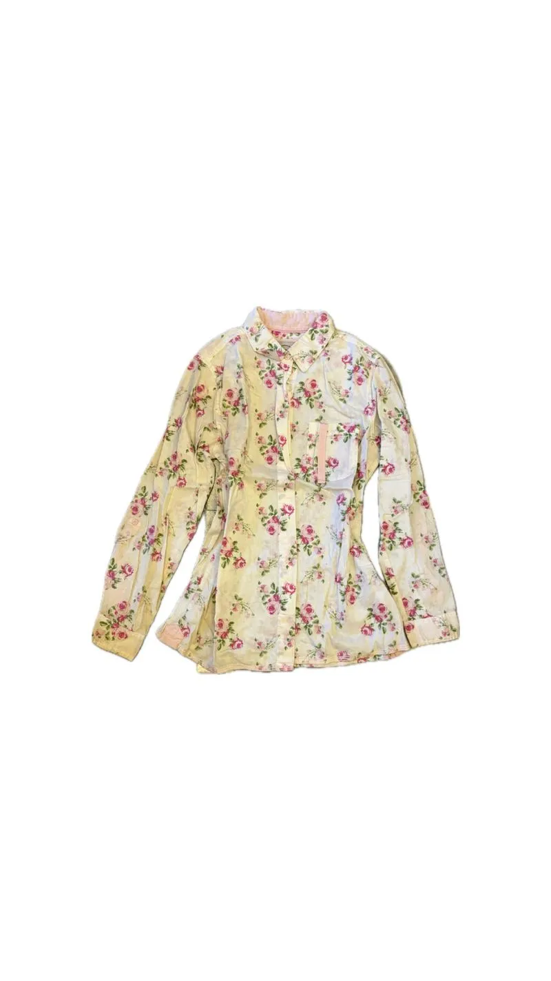 vintage-style long-sleeve button-down shirt y2k photo 1