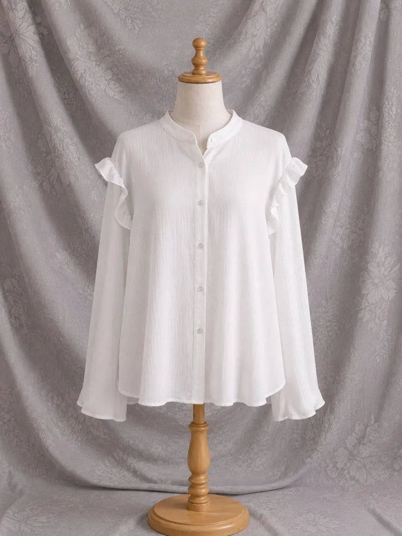 Blouse crinckle putih photo 1