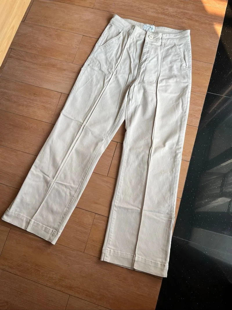 Cotton On Wide Leg Cream Pants photo 1