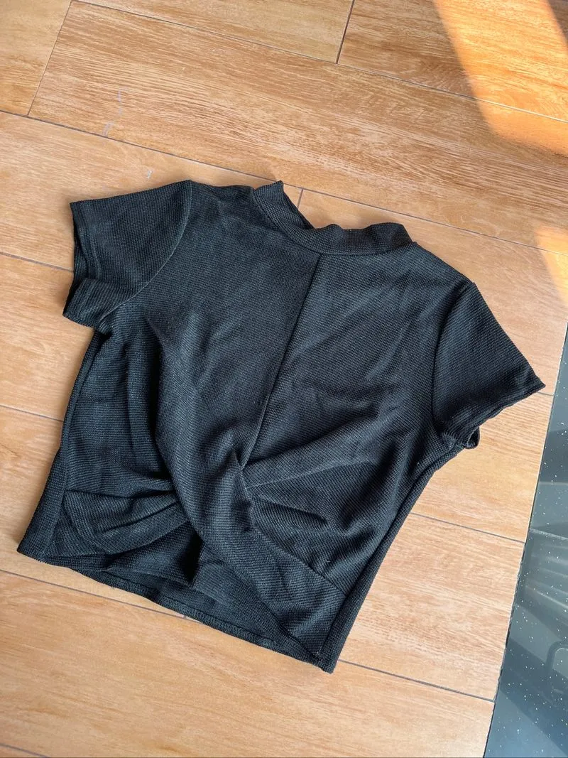 Magnolia Black High Neck Crop Top photo 1