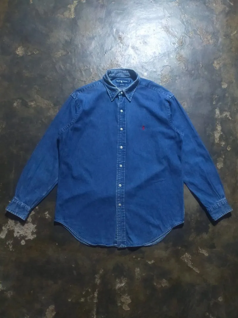 Vintage polo ralph lauren denim long shirt photo 1