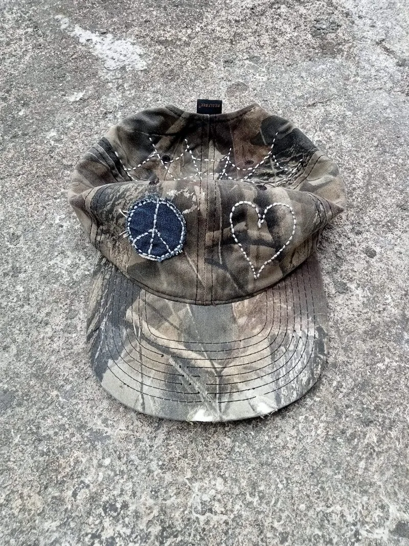 realtree caps rework sashiko peace love photo 1