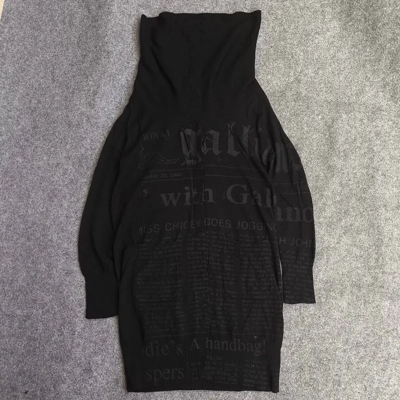 Galliano newspaper knitwear sweater high neck photo 1