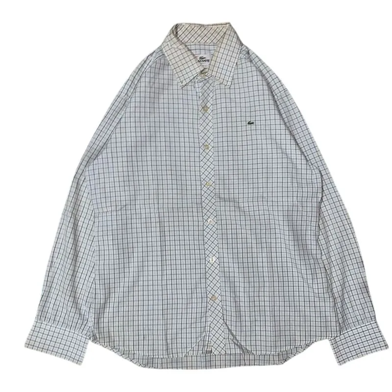 Lacoste Casual Formal shirt Pria white blue photo 1