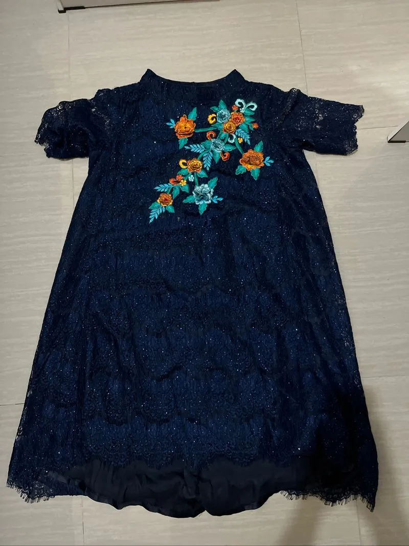 Dress brukat renda bordir photo 1