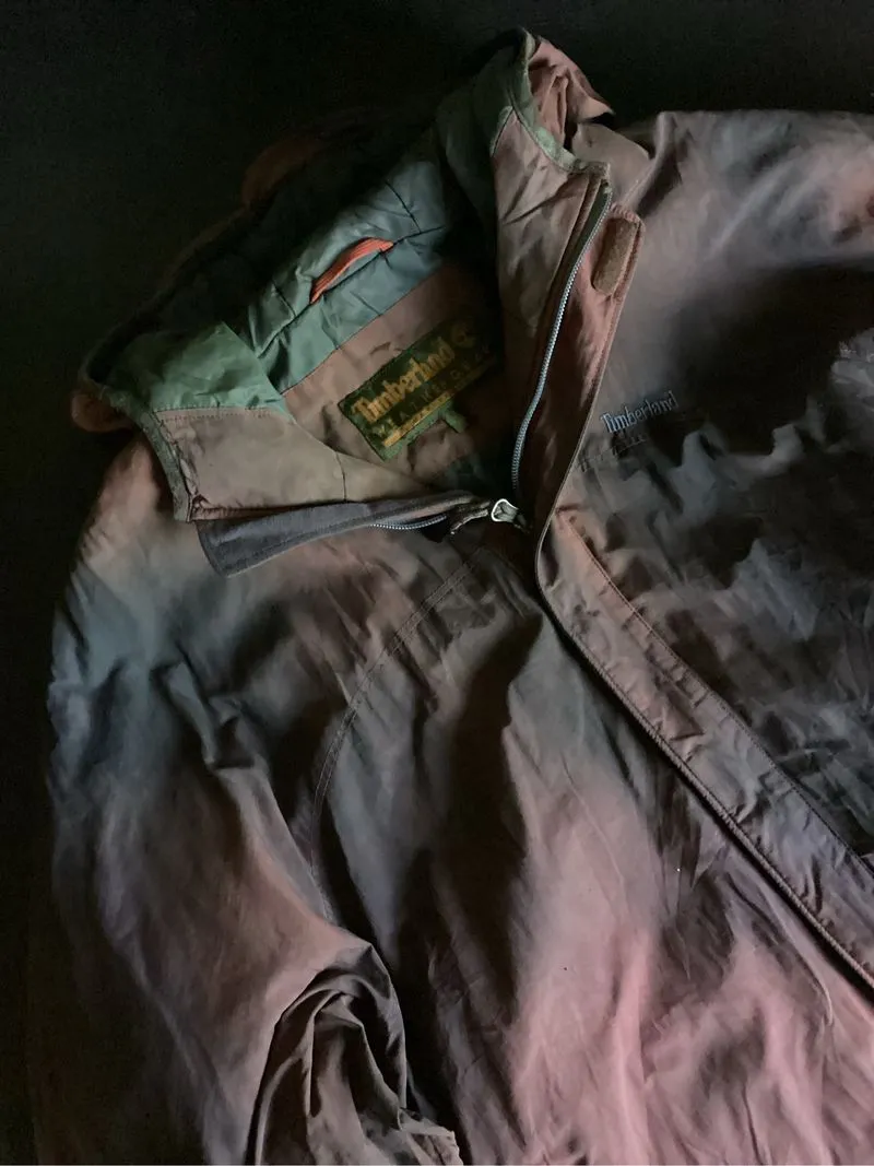 Timberl4nd Windbreaker Track Jacket Weird tie dye black oran photo 1