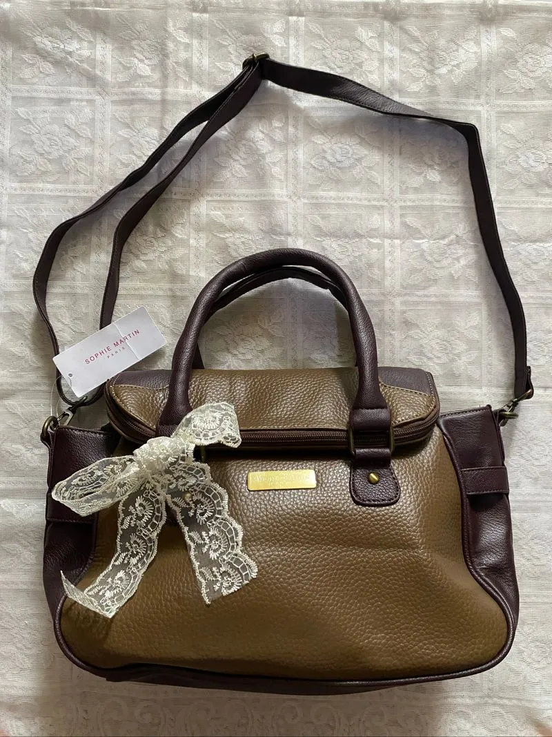 brown 2tone totebag photo 1