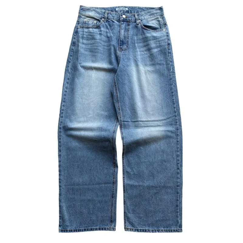 NINE HERE Baggy Loose Fading Denim Jeans Pants photo 1