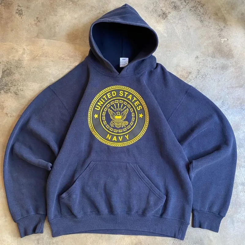 United States Navy Hoodie Vintage 90s Reflective by Soffe photo 1