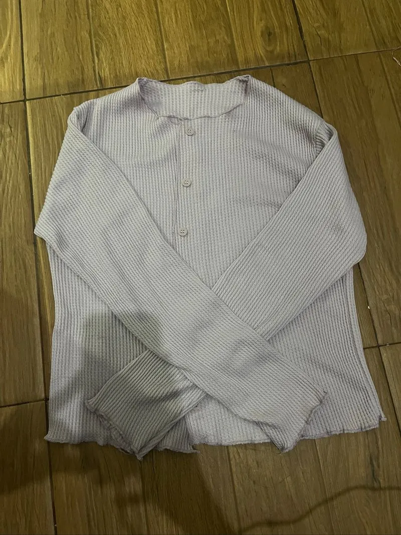 cardigan rajut ungu lengan panjang photo 1