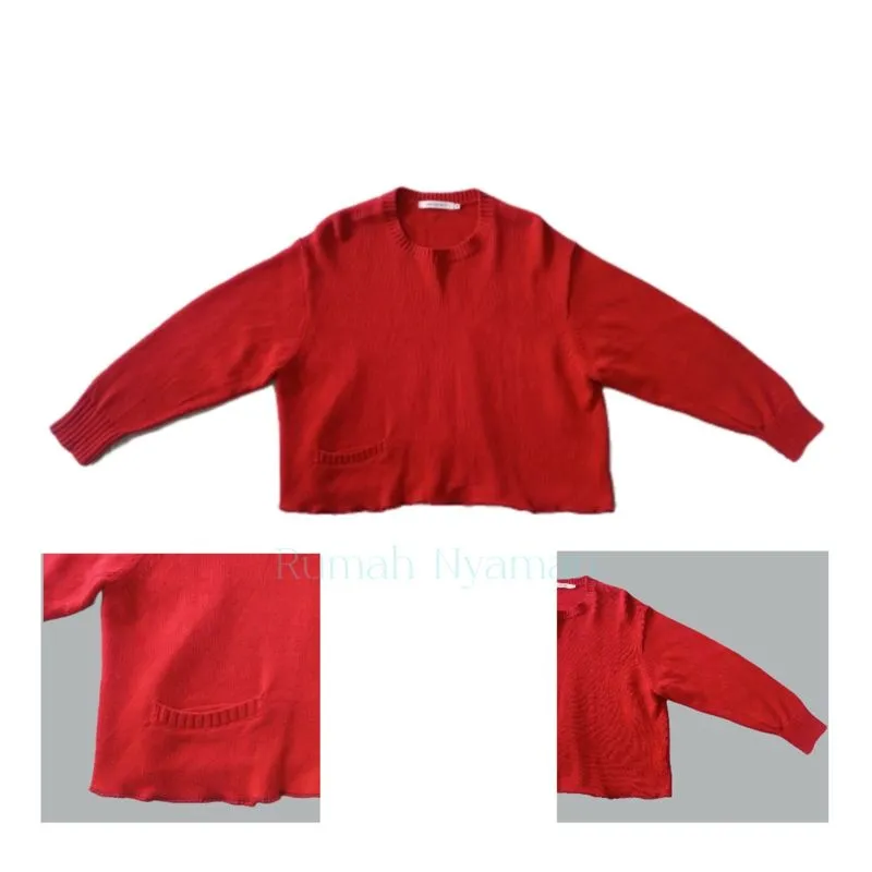Minimalist Casual Sweater Wanita red photo 1