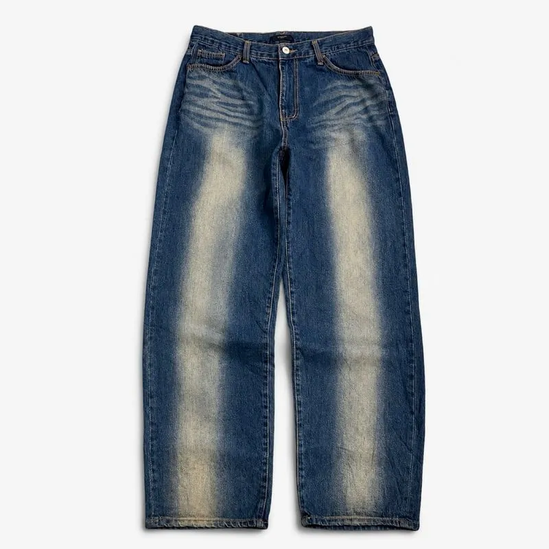 Blue retro washed faded other fit jeans photo 1
