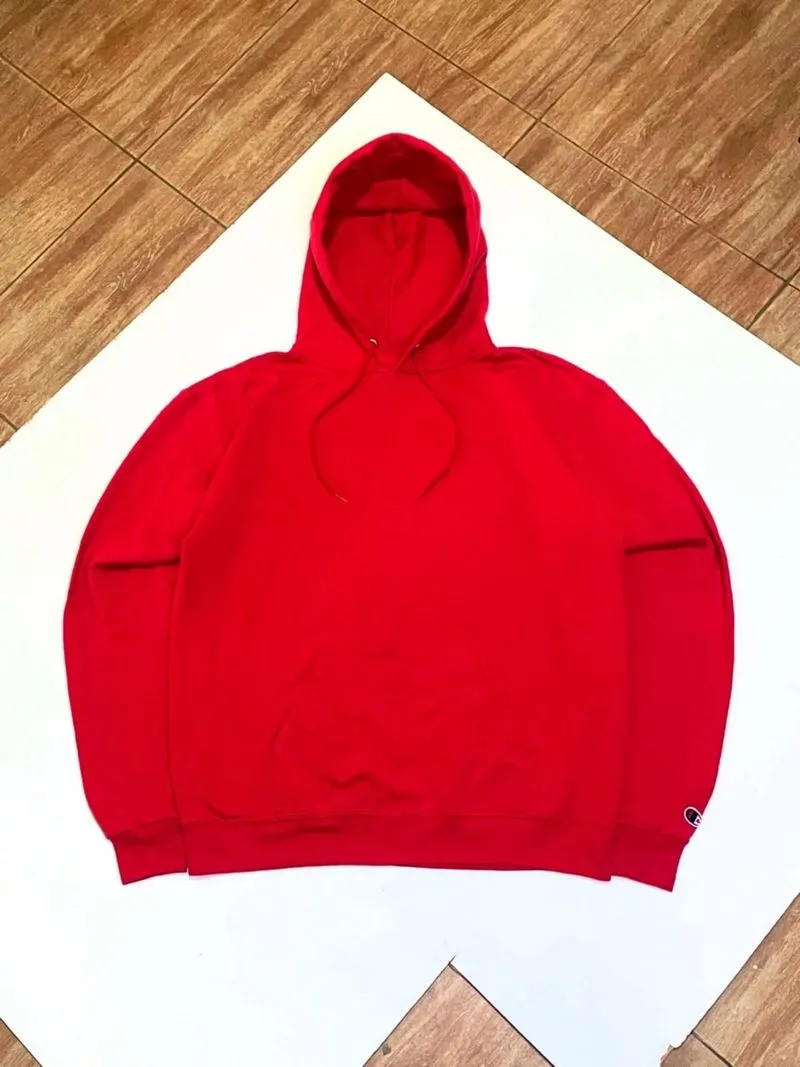 Blank Hooded Champion Eco Authentic Red  photo 1