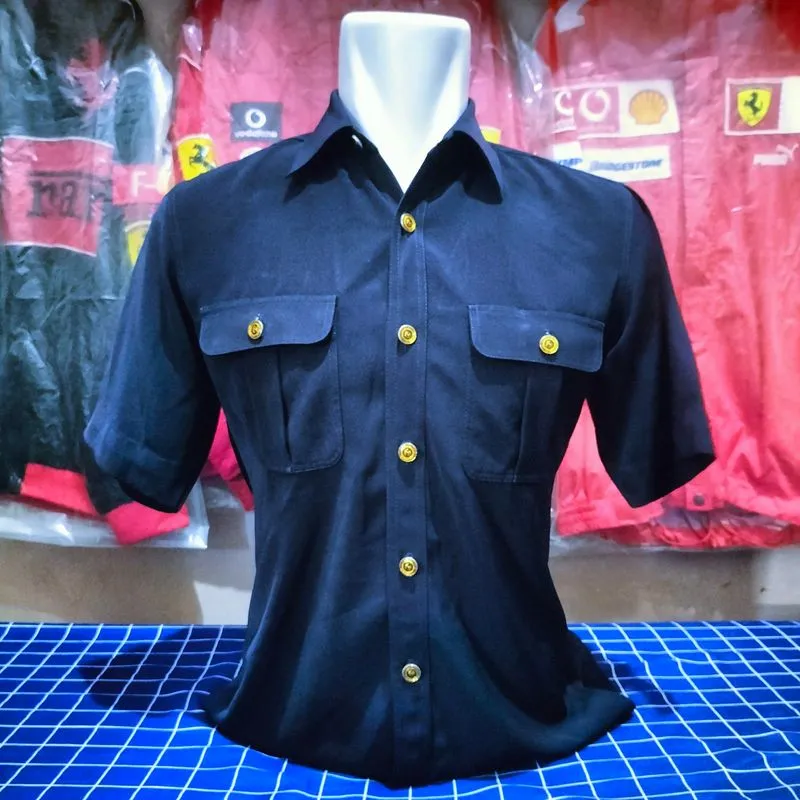 Kemeja Safari Biru Dongker Premium Baju Kerja Formal photo 1