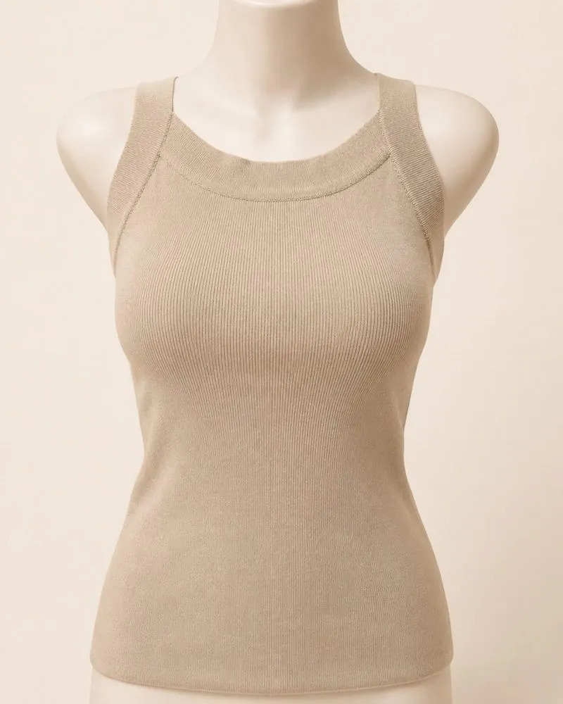 Love Bonito Knit Tank Top Beige Nude Size L Stretch Premium  photo 1