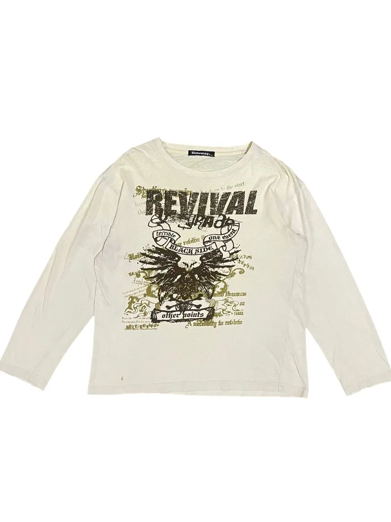 Y2K Sideway Japanese Poem Grunge Longsleeve photo 1