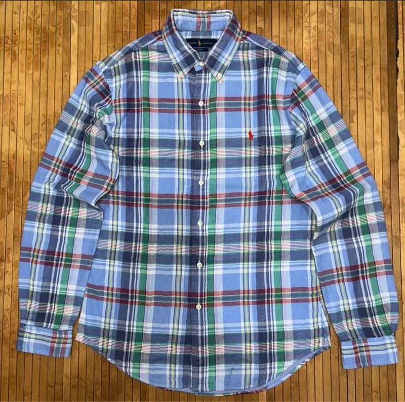 POLO RALPH LAUREN CASUAL GINGHAM TARTAN SOFT FLANNEL VETERAN photo 1