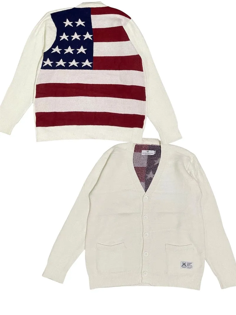 Y2K Saintpain American Flag Cardigan Knitted photo 1