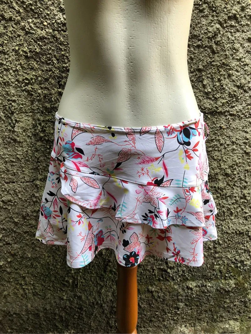 renoma whitw printed floral summer mini skirt photo 1