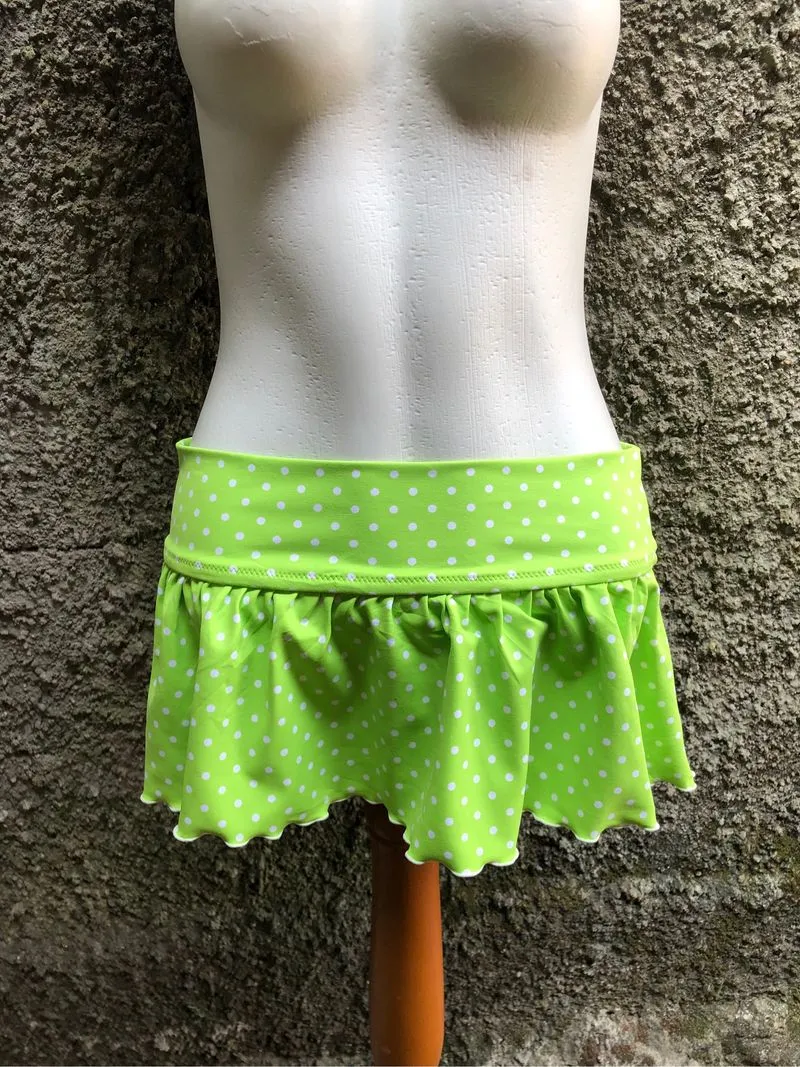 green polkadot summer micro skirt photo 1