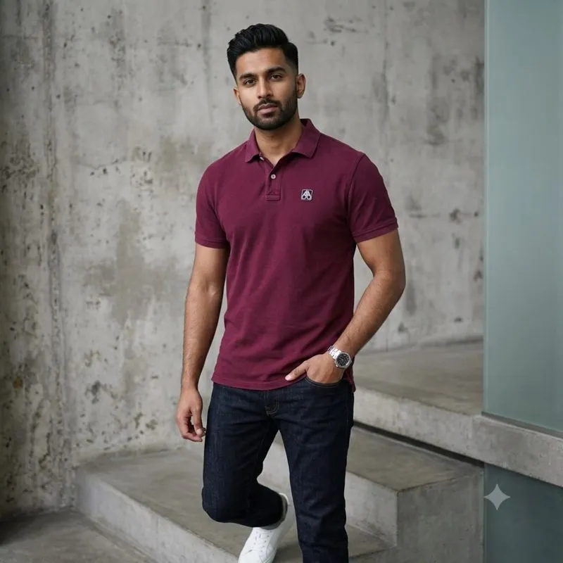 Moose Knuckles Poloshirt Maroon Authentic photo 1