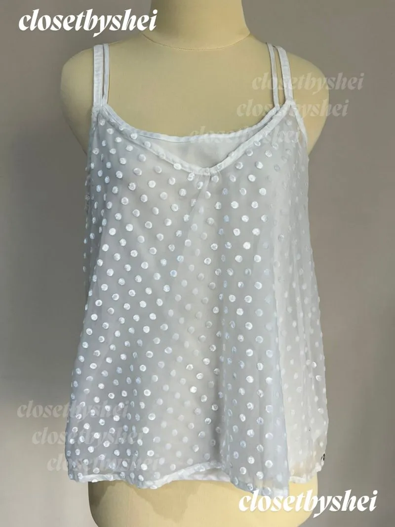 Abercrombie Fitch A&F polkadot sheer camisole tank top photo 1