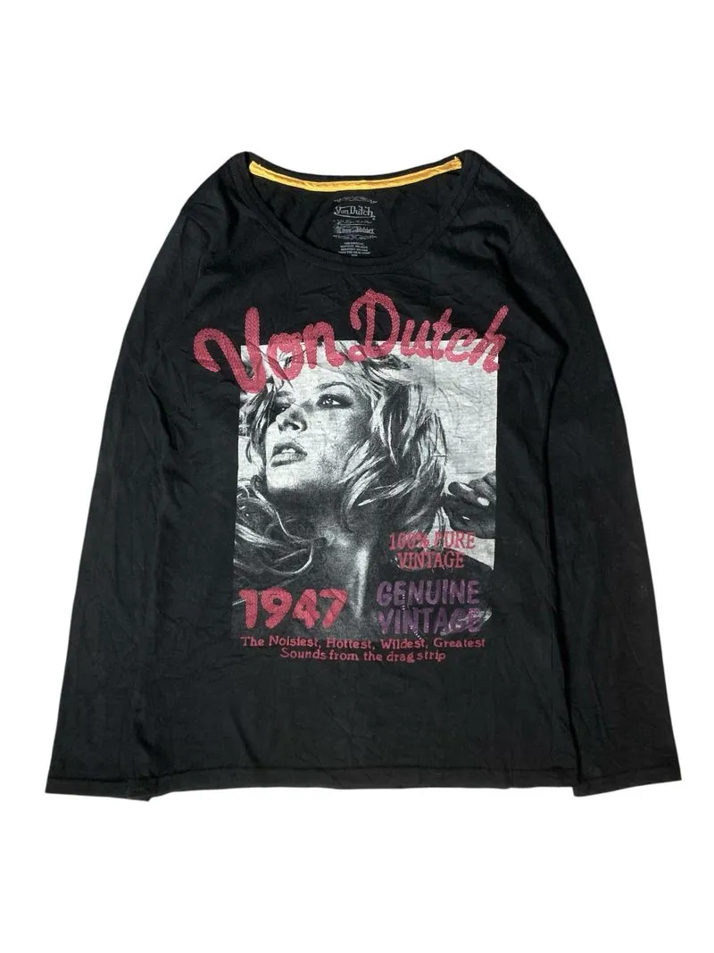 Von dutch center big logo graphic long sleeve t shirt  photo 1