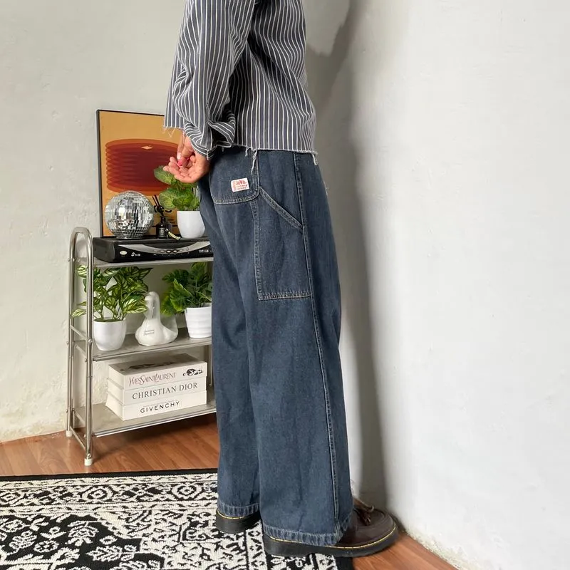 Indigo denim Baggy carpenter made in USA photo 1