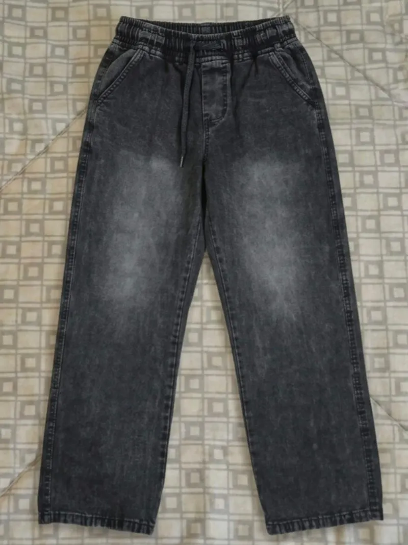 loose jeans snowblack hitam karet photo 1