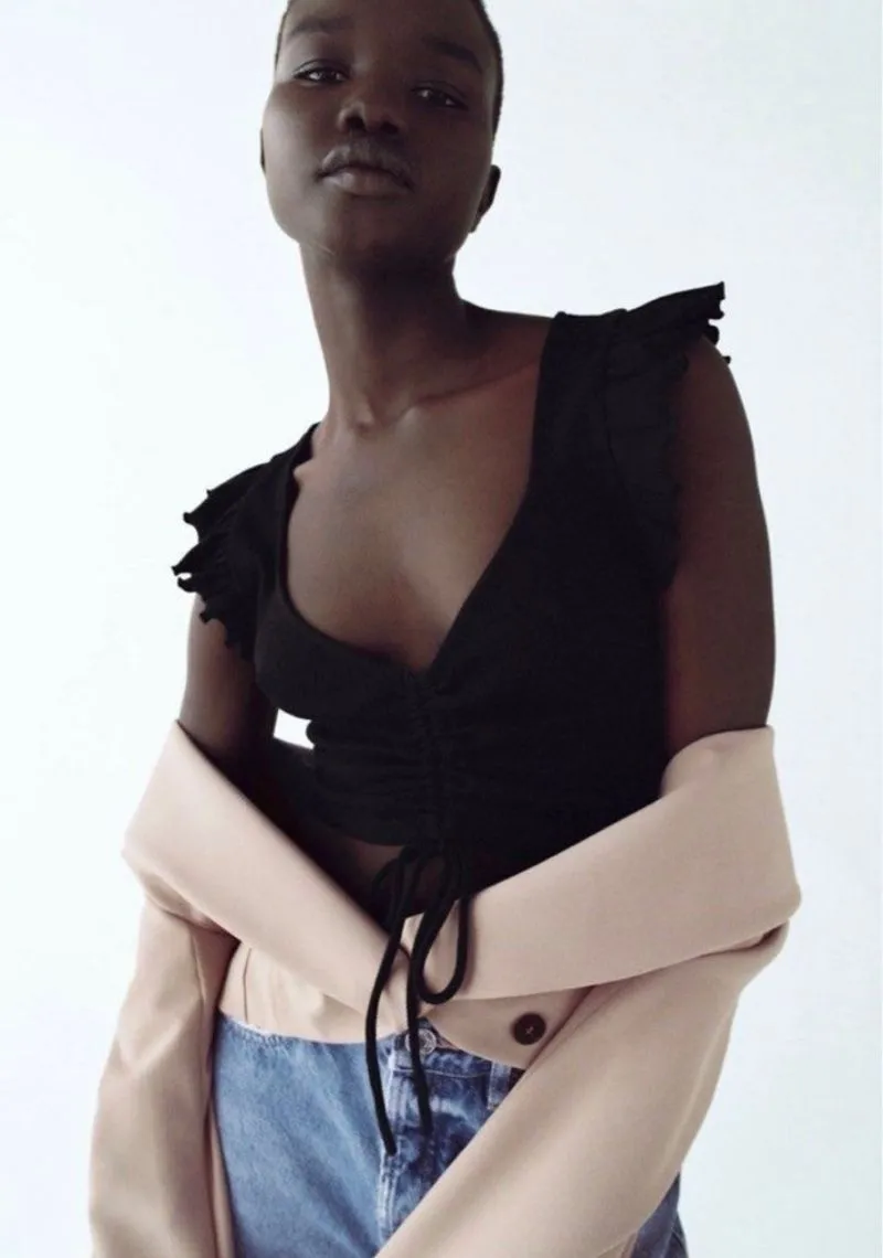 ZARA Casual Crop top Wanita black photo 1
