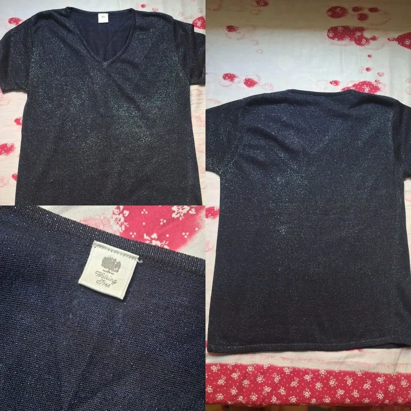 Preloved Blouse Glitter Hitam photo 1