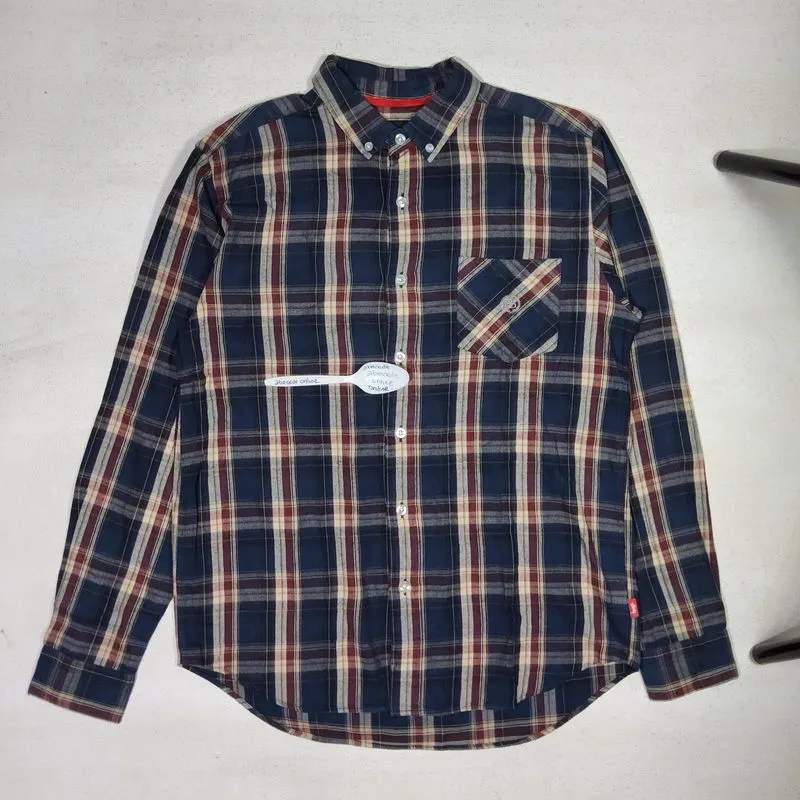 STUSSY checkered long sleeve shirt size M japan market photo 1