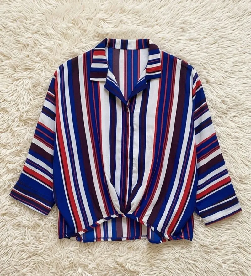 Kemeja Salur Wanita Oversize Batwing Blouse photo 1