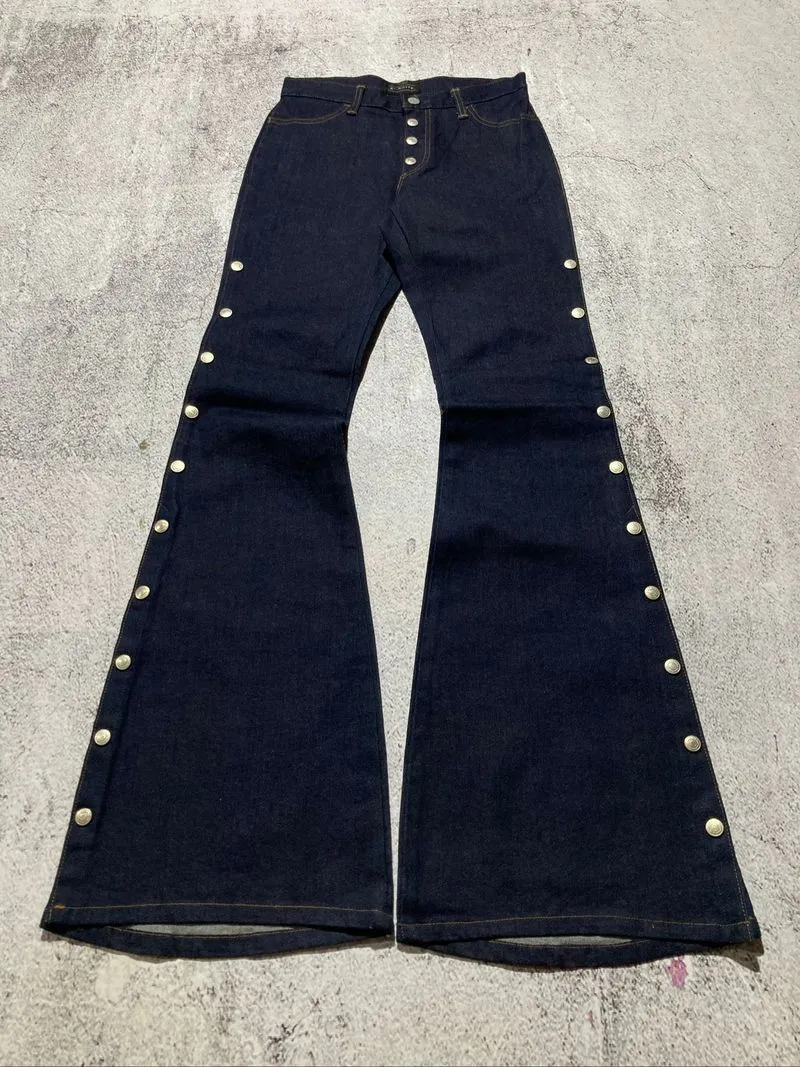 2000s Et-Boite Button Raw Denim Bootcut Flared Jeans Lgb photo 1